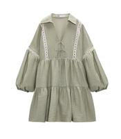 Zara Kleid luftig Khaki grün Gr S Berlin - Wilmersdorf Vorschau