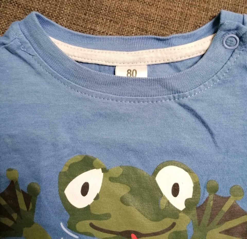 Tolles 2er Set Jungen T-Shirt Gr. 80 9-12 Monate grün blau Baby in Heilbronn