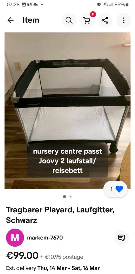 Zwillingsbett Kinderbett babybett ersatzteil joovy Room 2 in Weingarten