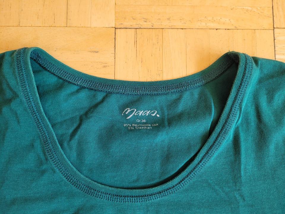 Shirt Kurzarm MAAS Natur petrol Gr 36 Bio-Baumwolle sehr gut in Köln