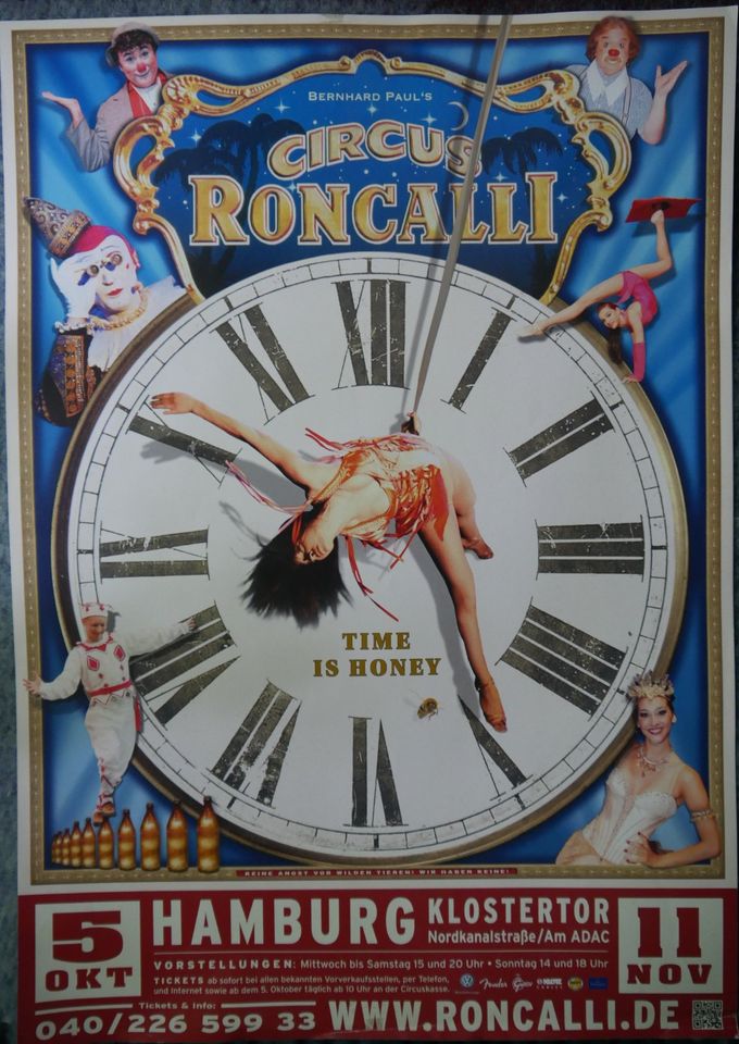 Poster , Circus Roncalli , Time is honey , M - C in Görlitz