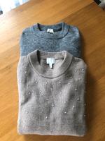 H&M leichter Strickpullover beige Perlen Gr.M Nordrhein-Westfalen - Rheda-Wiedenbrück Vorschau