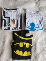 Schlafanzug Pyjama kurz lang Mickey Spiderman Batman Gr. 110/116 Brandenburg - Bernau Vorschau