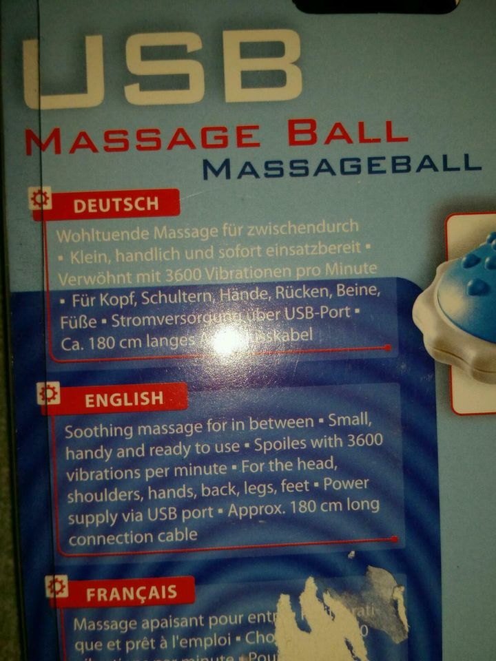 USB Massage Ball für Hände und Halswirbel in Rosenberg