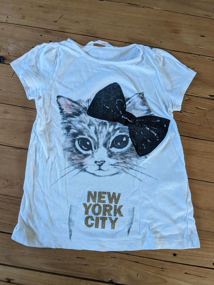 T-Shirt kurzarm H&M 122/128 Mädchen Katze  in Teublitz