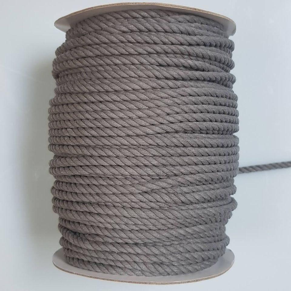 Seile | Taue | 100% Baumwolle, gedreht, grau ganze Rolle ca. 100m in Hamburg