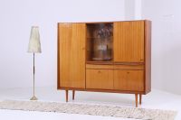 Vintage Highboard 60er Jahre | Mid Century Glas Vitrine Wäscheschrank Wohnzimmerschrank Schrank Retro 70er Nussbaum Berlin - Tempelhof Vorschau