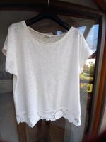 Laura T. Tshirt weiß Leinen Optik Gr.48  mit Spitze Bayern - Bruck Vorschau