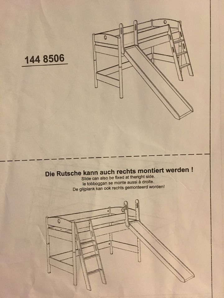 PAIDI Kinderbett Hochbett Birke hell Ritterburg Leiter Rutsche in Solingen