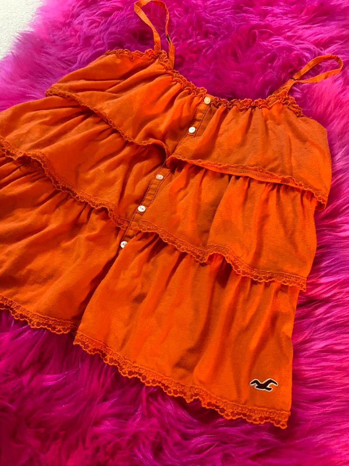 Hollister Crop Top Trägertop Spaghettiträger Orange Gr.XS in Leipzig