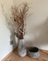 XL Bodenvase Beton Optik + Pflanzschale Vase Stein Deko Sträucher Bochum - Bochum-Nord Vorschau