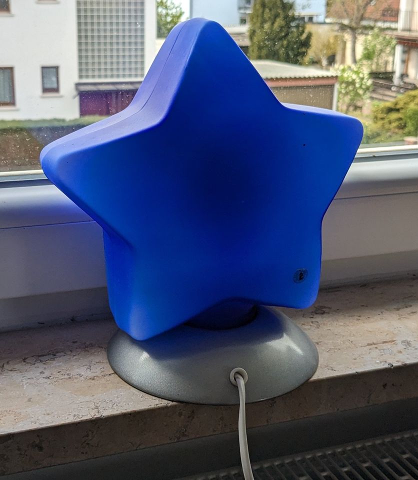 Dekolampe Stern blau aus Glas (IKEA) in Erlangen