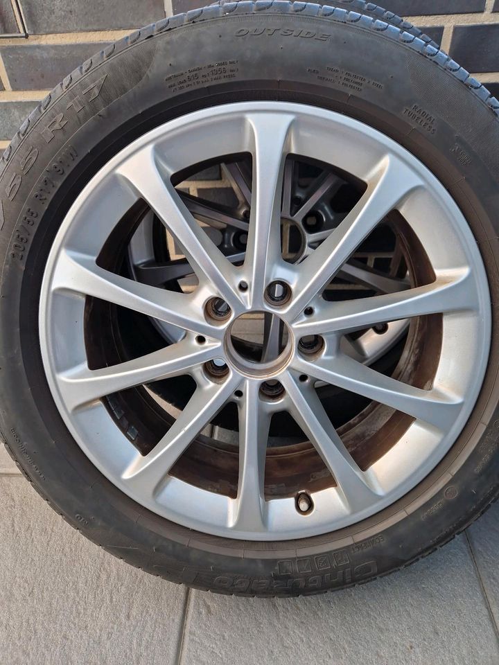 Sommerreifen, original Mercedes Alufelgen A klasse 205/55 R17 in Bersenbrück