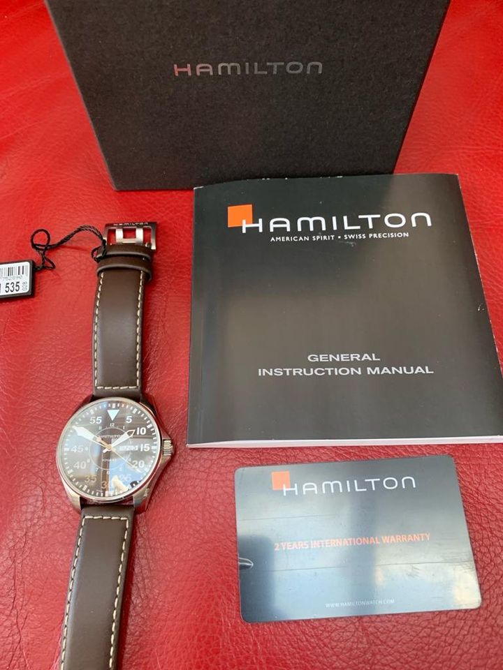Hamilton Khaki Pilot SWISS MADE Full Set inkl Box 64611535 in Olching