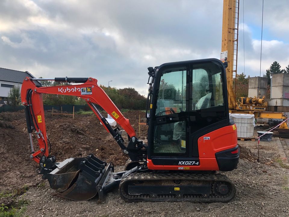 Minibagger KX 030 mieten, Kubota, Langzeitmiete 450 Euro in Abensberg