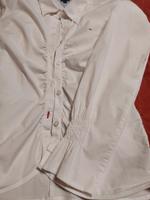 HILFIGER Weiße Bluse Gr. XS 176 gerafft Büro Sommer Obervieland - Habenhausen Vorschau