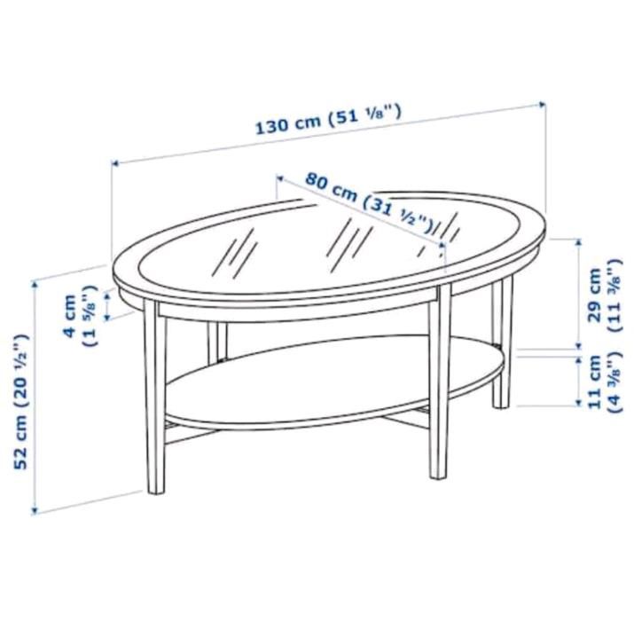 Couchtisch Malmsta (Ikea) | Wohnzimmer Sofa Glas Tisch schwarz in Centrum