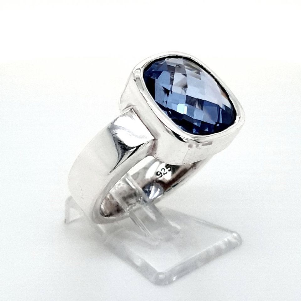 Ring Silber 925 Farbstein Blau Unisex Schmuck Geschenk 186962 in Lübeck