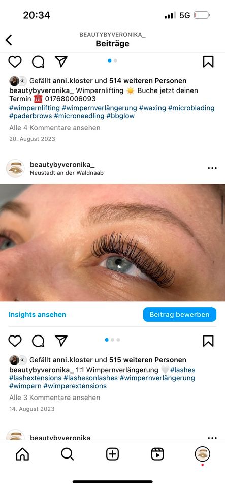 Wimpernverlängerung / Lashes in Neustadt a. d. Waldnaab