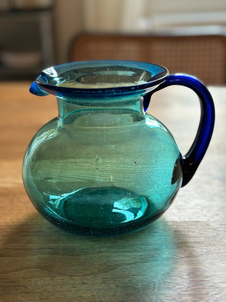 Vase / Wasserkrug blau - Glas in Solingen