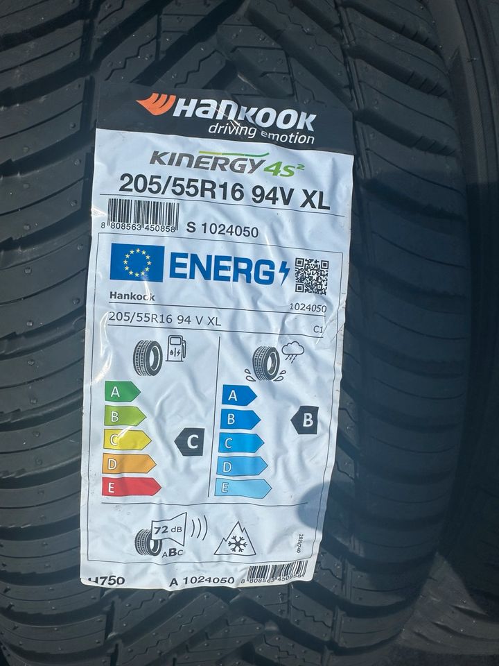 1satz 205/55R16 94V HANKOOK KINERGY ALLSEASON NEU inkl.MONTAGE! in Stockstadt a. Main