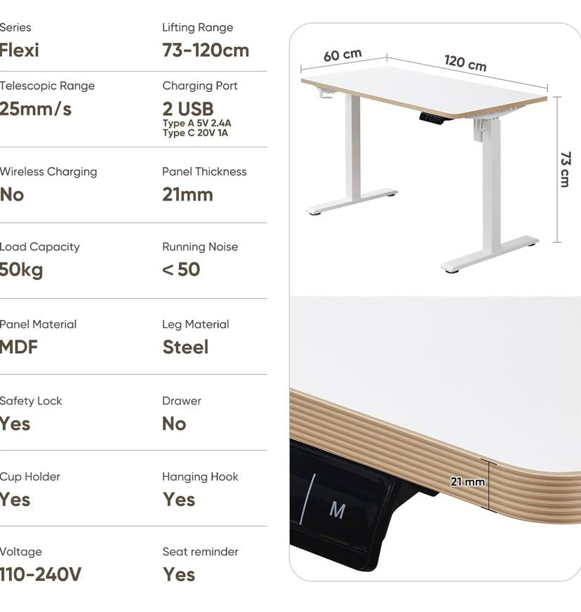 Schreibtisch Höhenverstellbar Elektrisch 120*60cm, Ergonomisches in Recklinghausen