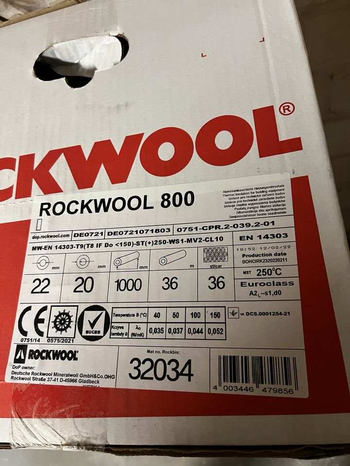 Rockwool 800 Rohrschale für Dämmung von Rohrleitungen in Wesel