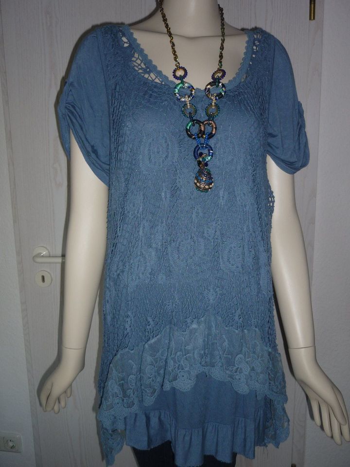 Tunika Chiffon Long-Bluse mit Shirt Gr. 40/42 Gina benotti Ernsti in Langen (Hessen)