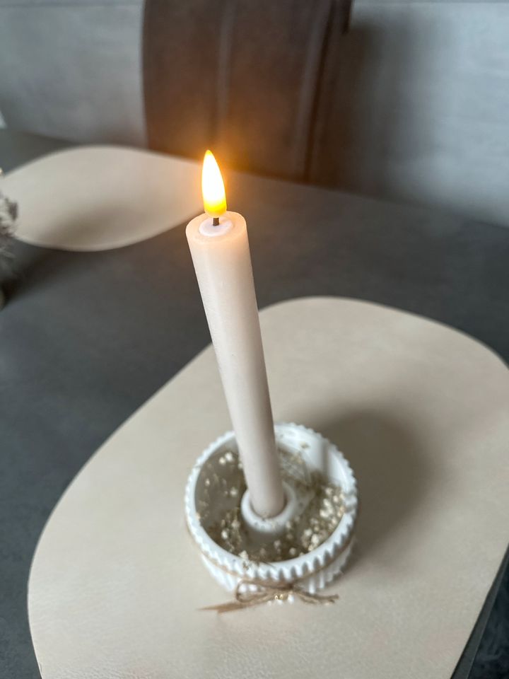 Kerzenhalter gegossen weiß „für dich“ neu in Puderbach