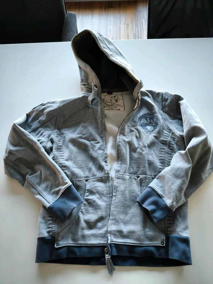 Napapirji, Sweatshirt Jacke, Kapuzenpulli, L XL, grau, gebraucht in Reutlingen
