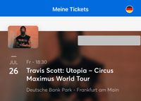 Travis Scott Utopia circus Maximus Frankfurt 26.06 Zusatzshow Niedersachsen - Peine Vorschau