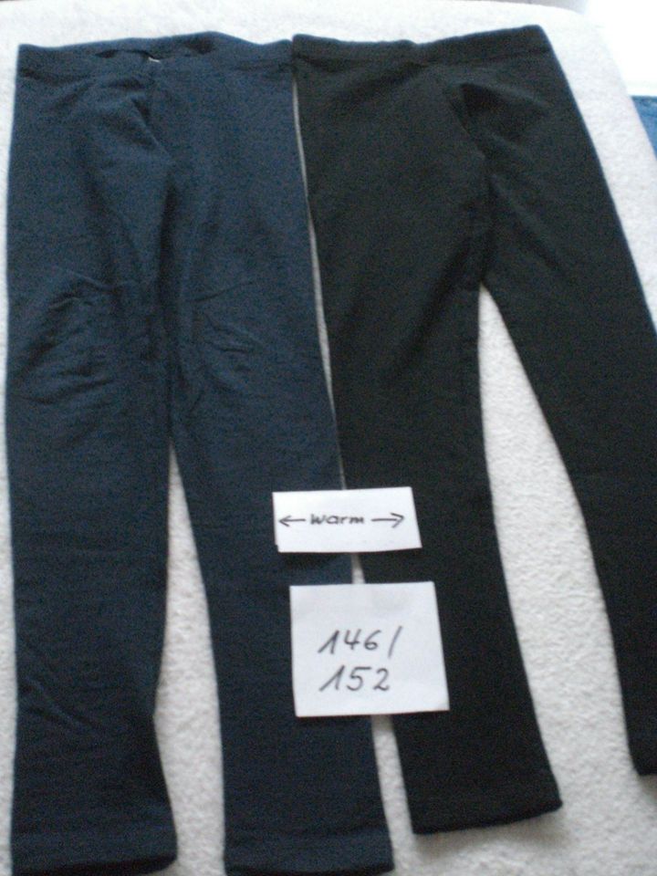 Leggings Gr.146/152 warm Pullover blau schwarz Hoodie rosa in Wiesloch
