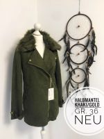 36 38 Neu Jacke Mantel Khaki Gold Halbmantel Vintage Retro boho e Nordrhein-Westfalen - Leverkusen Vorschau