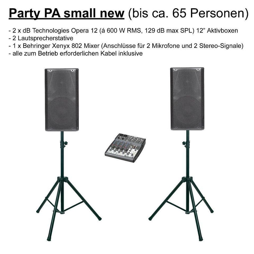 Party PA small new, Musikanlage - DJ-Technik mieten / Vermietung in Troisdorf