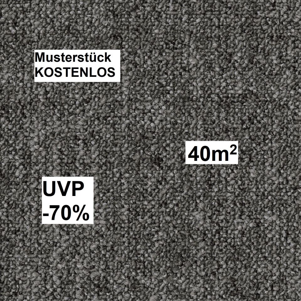 Teppichfliesen GRAU 50x50 Schlinge 9mm 4,95€/Fliese UVP66€ Vlies in Duisburg