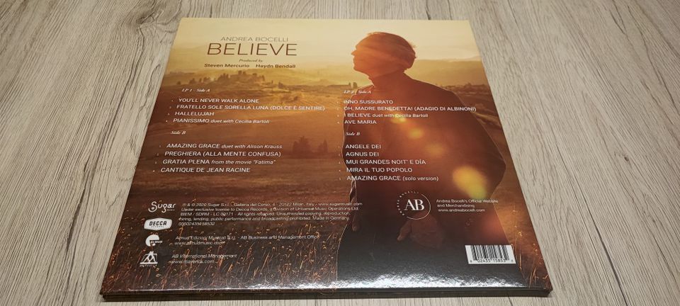 Andrea Bocelli - LP - Believe - Deluxe Edition - LP - 180g Vinyl in Bingen