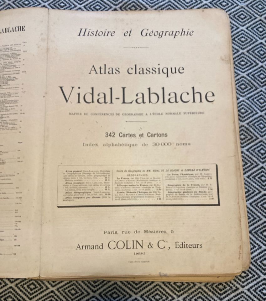 Historischer Atlas,  Atlas classique Vidal Lablache, Paris , 1896 in Burgdorf
