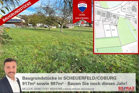 Baugrundstück in Bestlage ohne Bauzwang ! Scheuerfeld 997 m² in Coburg