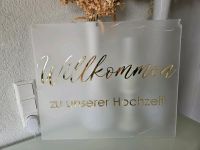 Willkommen Schild Hochzeit 3D Gold Milchglas Baden-Württemberg - Ölbronn-Dürrn Vorschau