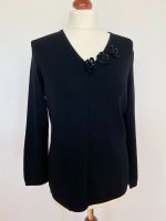 Bonita Pullover schwarz mit Dekorblüten, V-Ausschnitt, neu, Gr.40 Köln - Zollstock Vorschau