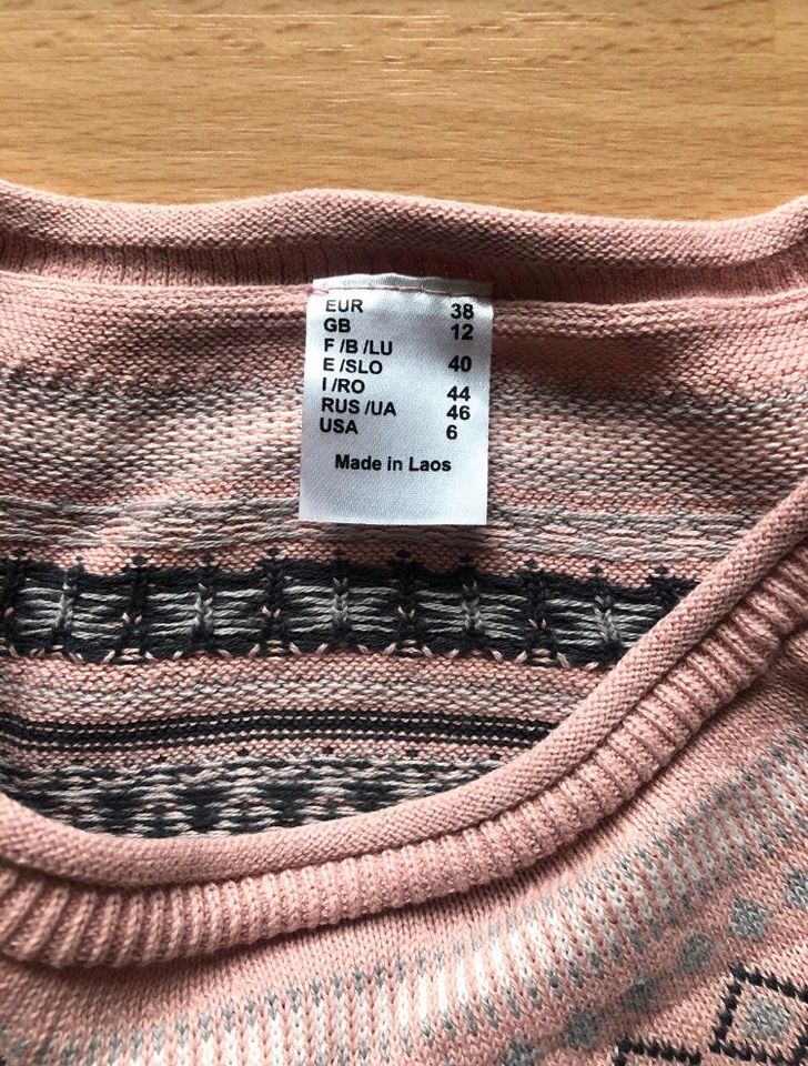 Strickpulli, Größe 38, rosé, sehr guter Zustand in Birkenheide