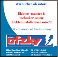 Stellenanzeige für Meister, Techniker, Elektriker m/w/d Baden-Württemberg - Freudenstadt Vorschau