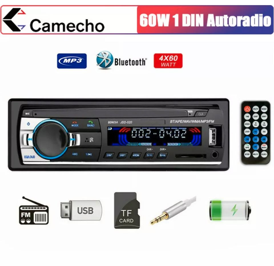 1 DIN Autoradio Bluetooth Freisprecheinrichtung USB AUX MP3 FM in Hessen -  Bebra, MP3 Player gebraucht kaufen