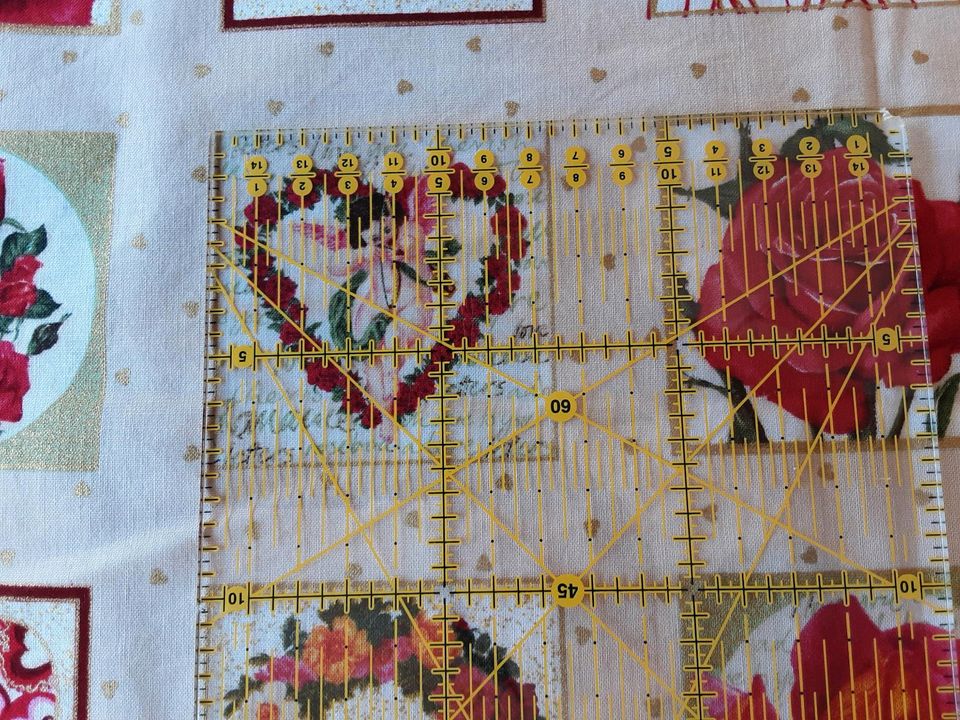 Patchwork Panel Herz,Rosen Baumwoll Stoff Muttertag in Langenburg