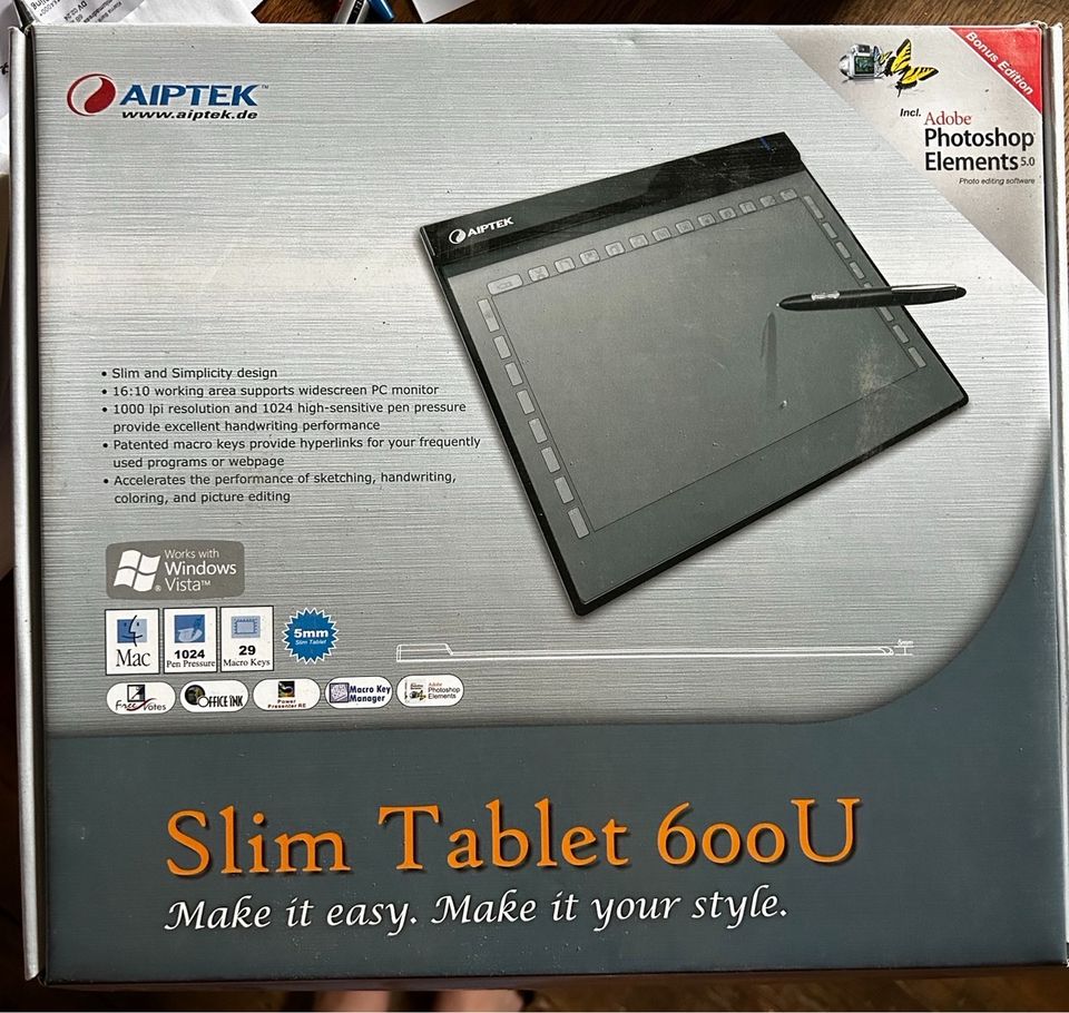 Aiptek Slim Tablet 600U Premium Grafiktablet in Bobritzsch-Hilbersdorf