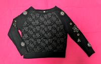 ♥️ Shirt Sweatshirt Gr M schwarz mit Blumen Muster Glitzer Steine Berlin - Tempelhof Vorschau