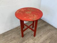 #A Couchtisch Beistelltisch Holz rot DDR rund Shabby Wohnzimmer Sachsen - Burgstädt Vorschau