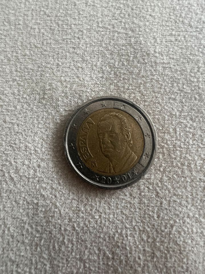 2 Euro Münze Espana 2001 mit Fehlprägungen in Neckarsulm