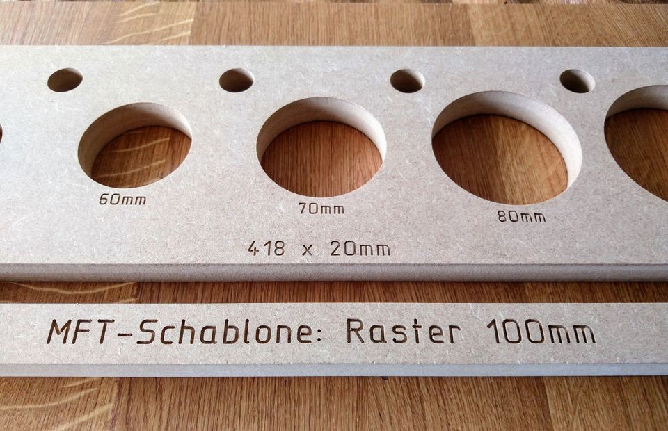 MFT Schablone Raster 100 mm Frässchablone Werkbank Lochplatte in Hemer