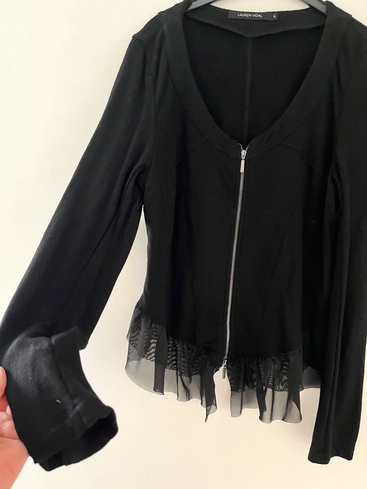 Cardigan Überwurf Blazer Gr L 42/44 schwarz in Eggenstein-Leopoldshafen